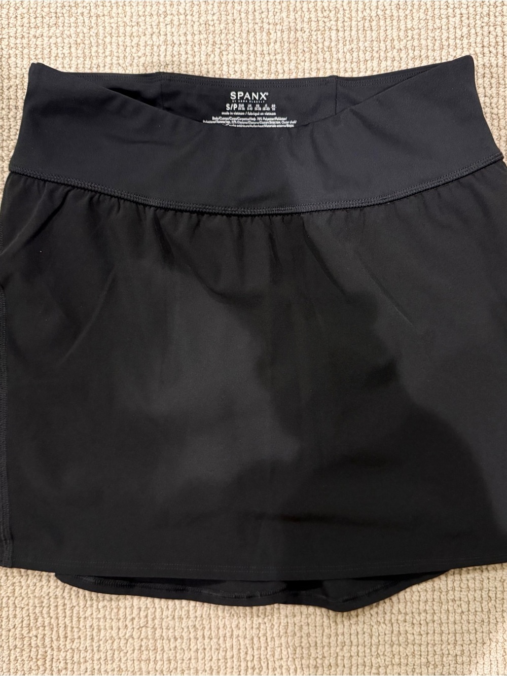 SPANX Black Athletic Tennis Golf Skort Built In Shorts Small